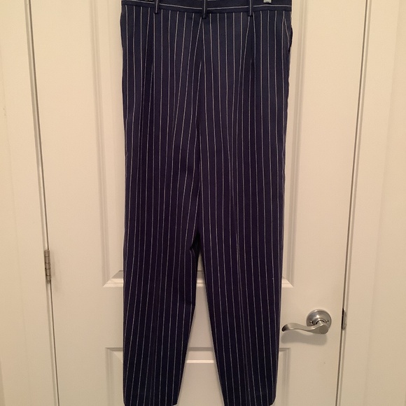 Mila Shon Navy blue striped pants & blouse - Picture 1 of 7